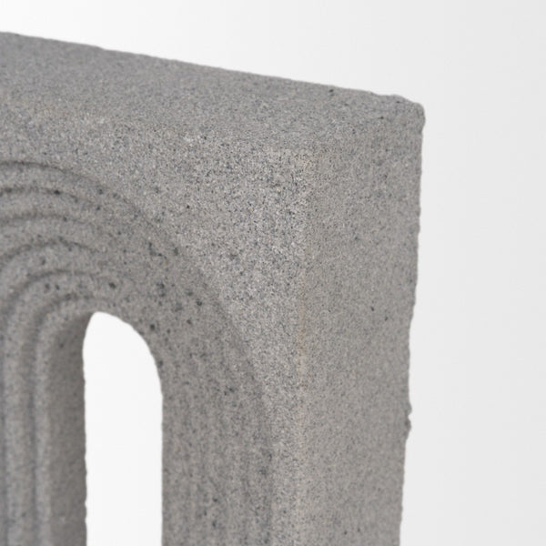 Mercana Kacia Textured Decorative Object - Modern Minimalist Accent for Stylish Home Decor and Display Concrete Gray | Resin 71075