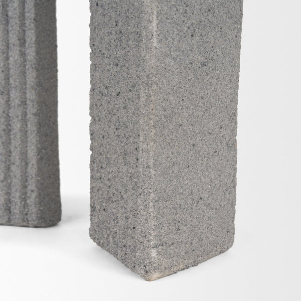Mercana Kacia Textured Decorative Object - Modern Minimalist Accent for Stylish Home Decor and Display Concrete Gray | Resin 71075