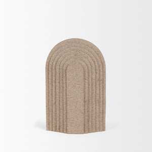 Mercana Kael Decorative Object – Sculptural Beige Accent for Modern Spaces, Perfect for Coffee Tables & Shelves Sandstone | Resin 71076