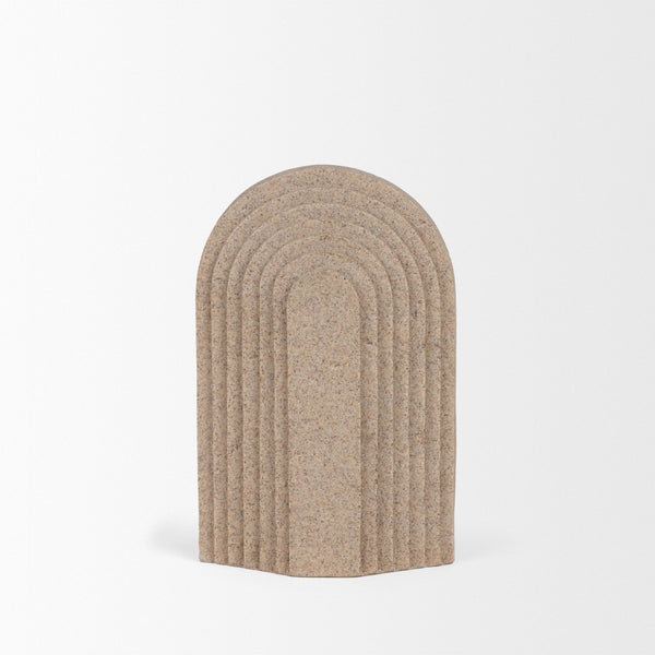 Mercana Kael Decorative Object – Sculptural Beige Accent for Modern Spaces, Perfect for Coffee Tables & Shelves Sandstone | Resin 71076