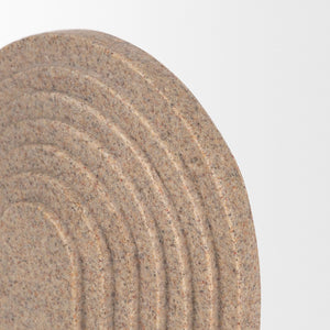 Mercana Kael Decorative Object – Sculptural Beige Accent for Modern Spaces, Perfect for Coffee Tables & Shelves Sandstone | Resin 71076