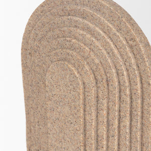 Mercana Kael Decorative Object – Sculptural Beige Accent for Modern Spaces, Perfect for Coffee Tables & Shelves Sandstone | Resin 71076