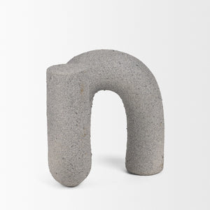 Mercana Kailas U-Shaped Decorative Object: Modern Matte Accent for Stylish Interiors, Lightweight & Durable Concrete Gray | Resin 71078