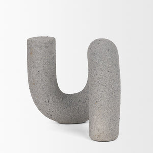Mercana Kailas U-Shaped Decorative Object: Modern Matte Accent for Stylish Interiors, Lightweight & Durable Concrete Gray | Resin 71078