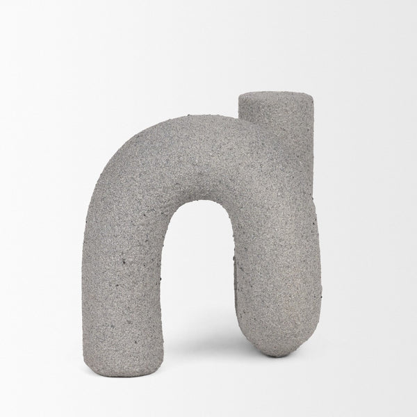 Mercana Kailas U-Shaped Decorative Object: Modern Matte Accent for Stylish Interiors, Lightweight & Durable Concrete Gray | Resin 71078