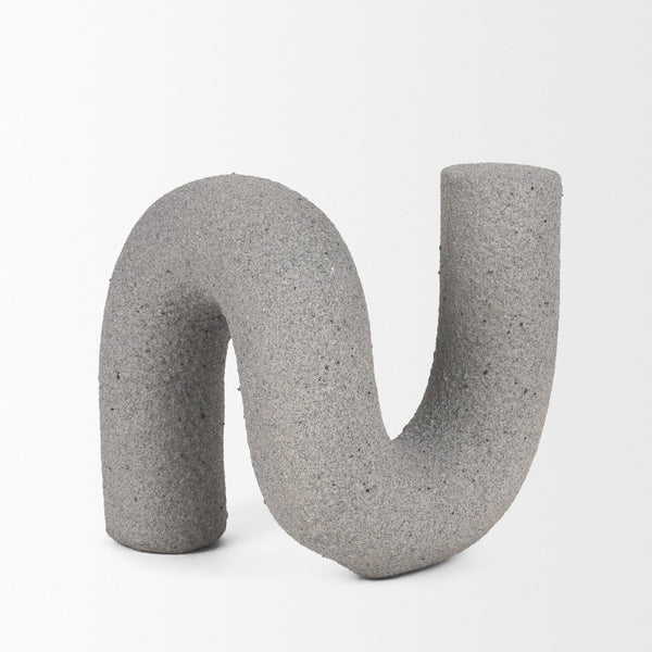 Mercana Kailas U-Shaped Decorative Object: Modern Matte Accent for Stylish Interiors, Lightweight & Durable Concrete Gray | Resin 71078