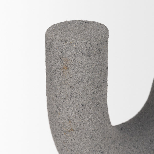 Mercana Kailas U-Shaped Decorative Object: Modern Matte Accent for Stylish Interiors, Lightweight & Durable Concrete Gray | Resin 71078