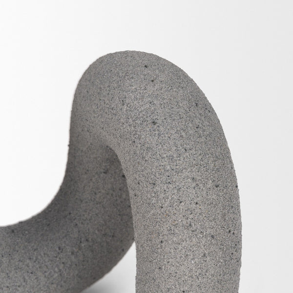 Mercana Kailas U-Shaped Decorative Object: Modern Matte Accent for Stylish Interiors, Lightweight & Durable Concrete Gray | Resin 71078