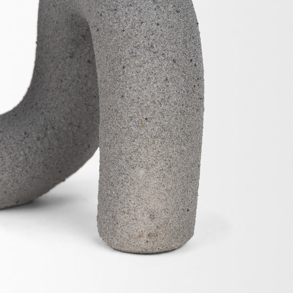 Mercana Kailas U-Shaped Decorative Object: Modern Matte Accent for Stylish Interiors, Lightweight & Durable Concrete Gray | Resin 71078