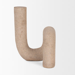 Mercana Kailyn Modern Sculptural Decorative Object for Stylish Home Décor, Perfect for Shelves & Tables Sandstone | Resin 71080