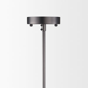 Mercana Anna Dramatic Six-Bulb Chandelier with Gun-Metal Frame & Clear Rods for Modern Glam Interiors 67140