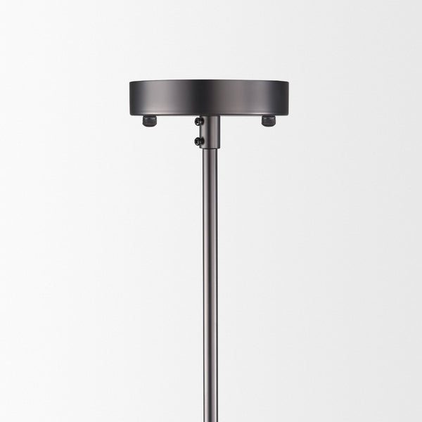 Mercana Anna Dramatic Six-Bulb Chandelier with Gun-Metal Frame & Clear Rods for Modern Glam Interiors 67140