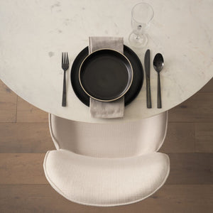 Mercana Inala Modern Dining Chair - Sleek White Upholstery and Sturdy Black Frame for Timeless Elegance White Fabric | Black Metal 69284