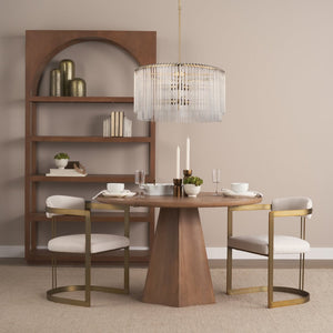 Mercana Elsa Clear Glass Chandelier with Six Bulbs - Luxurious Drum Design for Modern Elegance and Glamour 67139