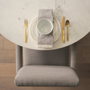 Mercana Palisades Elegant Dining Chair with Solid Beech Wood Frame for Modern and Transitional Spaces Gray Fabric | Brown Wood |  Armed 68195