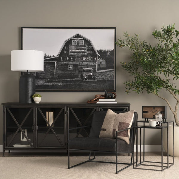 Mercana Kasey Galvanized Metal Nesting Accent Tables - Modern, Versatile Design for Stylish Living Spaces 69338