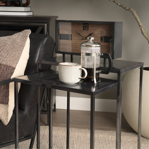 Mercana Kasey Galvanized Metal Nesting Accent Tables - Modern, Versatile Design for Stylish Living Spaces 69338
