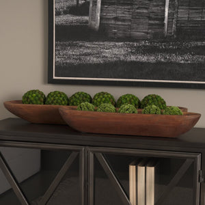 Mercana Athena Extra Large Reclaimed Wood Trays for Stylish Home Decor and Versatile Organization Solutions Medium Brown | Set of 2 70149