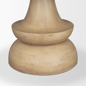 Mercana Crossman Solid Mango Wood Dining Table with Sculptural Pedestal Base for Elegant Gatherings 60" Blonde Wood Top | Blonde Wood Base 68518-AB