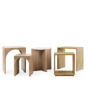 Mercana Alanna Set of 2 Stylish Mango Wood Nesting Accent Tables for Modern Living Room or Office Use 69944