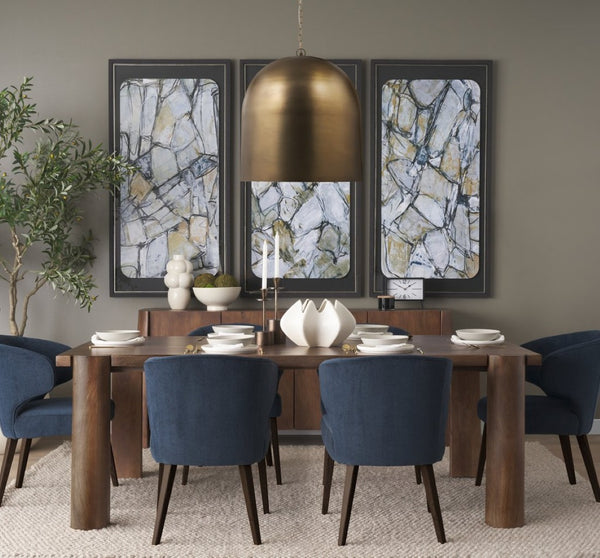 Mercana Sanne Stunning Pendant Light Fixture with Luxe Metallic Finish for Dining Rooms and Foyers Gold Metal | Silver Foil | Large 70757