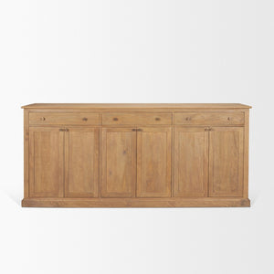 Mercana Baron Solid Mango Wood Sideboard with Elegant Knobs - Modern Farmhouse Style & Ample Storage Options Light Brown | Dark Aged Brass 71117