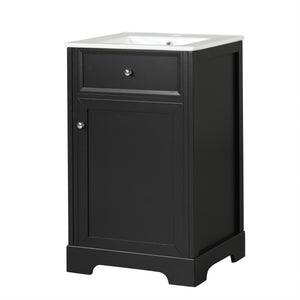 English Elm 20" Modern Bathroom Vanity With Soft-Close Door, Adjustable Shelf, Ceramic Sink, Compact Storage Solution N725P351848B