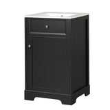 English Elm 20" Bathroom Vanity With Sink, Bathroom Cabinet With Soft Closing Door, Storage Rack and Adjustable Shelve, Black