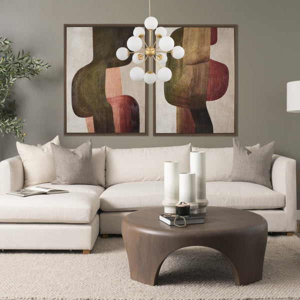 Mercana Barbara Chandelier: Mid-Century Modern Design with Frosted Glass Globes for Stunning Illumination Gold Metal | 11 Light 70442