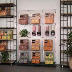 English Elm Tempered Glass Display Cabinet With Bluetooth Led Lights - Stylish Storage For Home Or Office Use W3155S00013-GIGA