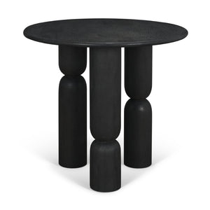Mercana Sonel Foyer Table - Sculptural Acacia Wood Pedestal with Geometric Elegance for Modern Spaces Matte Black | Wood 71138-AB