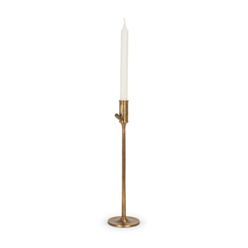 Mercana Chantria Vintage-Inspired Adjustable Taper Candle Holder for Elegant Tabletop and Mantel Decor Brass | Large 71157