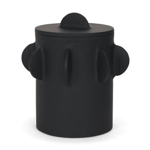 Mercana Deacon Decorative Canister with Sculptural Handles for Modern Home Décor and Stylish Organization Matte Black | Large 71161