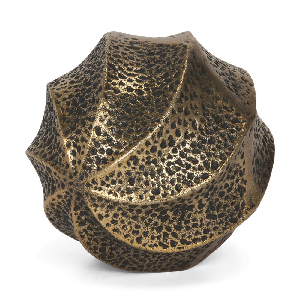 Mercana Imani Sculptural Textured Metal Decorative Orb Accent for Elegant Home Décor and Styling Antique Gold | Large 71165