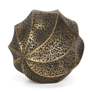 Mercana Imani Sculptural Textured Metal Decorative Orb Accent for Elegant Home Décor and Styling Antique Gold | Large 71165
