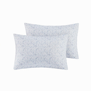 JLA Home Intelligent Design - Sheet Ultra-Soft Microfiber Printed Sheet Set — Wrinkle-Resistant, Benzoyl Peroxide Safe, Deep-Pocket Fit Blue Chevron ID20-2223