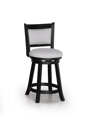 English Elm 2Pc Swivel Pub Stools Set - Elegant Counter Height Chairs With Upholstered Seats For Stylish Dining B011P262365