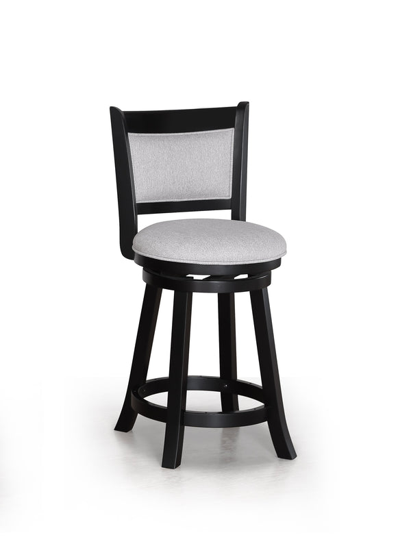 English Elm 2Pc Swivel Pub Stools Set - Elegant Counter Height Chairs With Upholstered Seats For Stylish Dining B011P262365