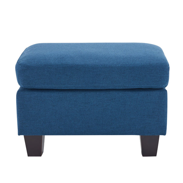 English Elm Christopher Knight Home® - SPRINGFIELD Navy Blue Ottoman with Birch Legs — Upholstered Contemporary Accent, Versatile Seating and Footrest (23.25"W x 17.5"D x 16"H) N757P182075N