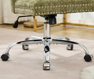 English Elm A&A Tufted Chenille Office Chair with Gold Chrome Base, Plush High-Rebound Cushion for Comfort Green W1143P366777