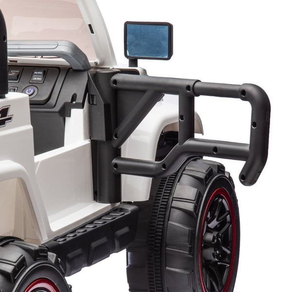 English Elm 24v Kids Electric Ride on Car with Parental Remote Rear Suspension and Bluetooth Audio White W1578P228746