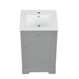 English Elm 20" Bathroom Vanity With Sink, Bathroom Cabinet With Soft Closing Door, Storage Rack and Adjustable Shelve, Grey