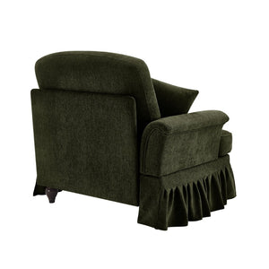 English Elm Sofa Chenille Sectional with Detachable Skirt Sculptural Curves Mid-century Living Room W3041P332635