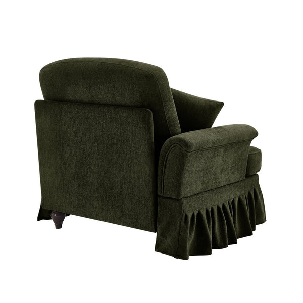 English Elm Sofa Chenille Sectional with Detachable Skirt Sculptural Curves Mid-century Living Room W3041P332635