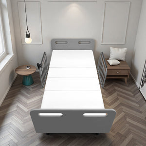 English Elm Electric Lift Bed with OKIN Motor, Memory Foam Mattress, Quiet 50,000-Cycle Frame, Fall-Safe Rails Gray,White W2699S00062