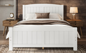 English Elm Full Metal Loft Bed with Sturdy Frame, Easy-Climb Ladder, Guardrails & Underbed Storage Space Light White W1580P374310