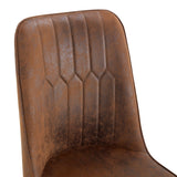 English Elm Brown Suede-Like Velvet Dining Chair Set (Two-Pack)Black Metal Legs,Dinning Chairs,Brown.