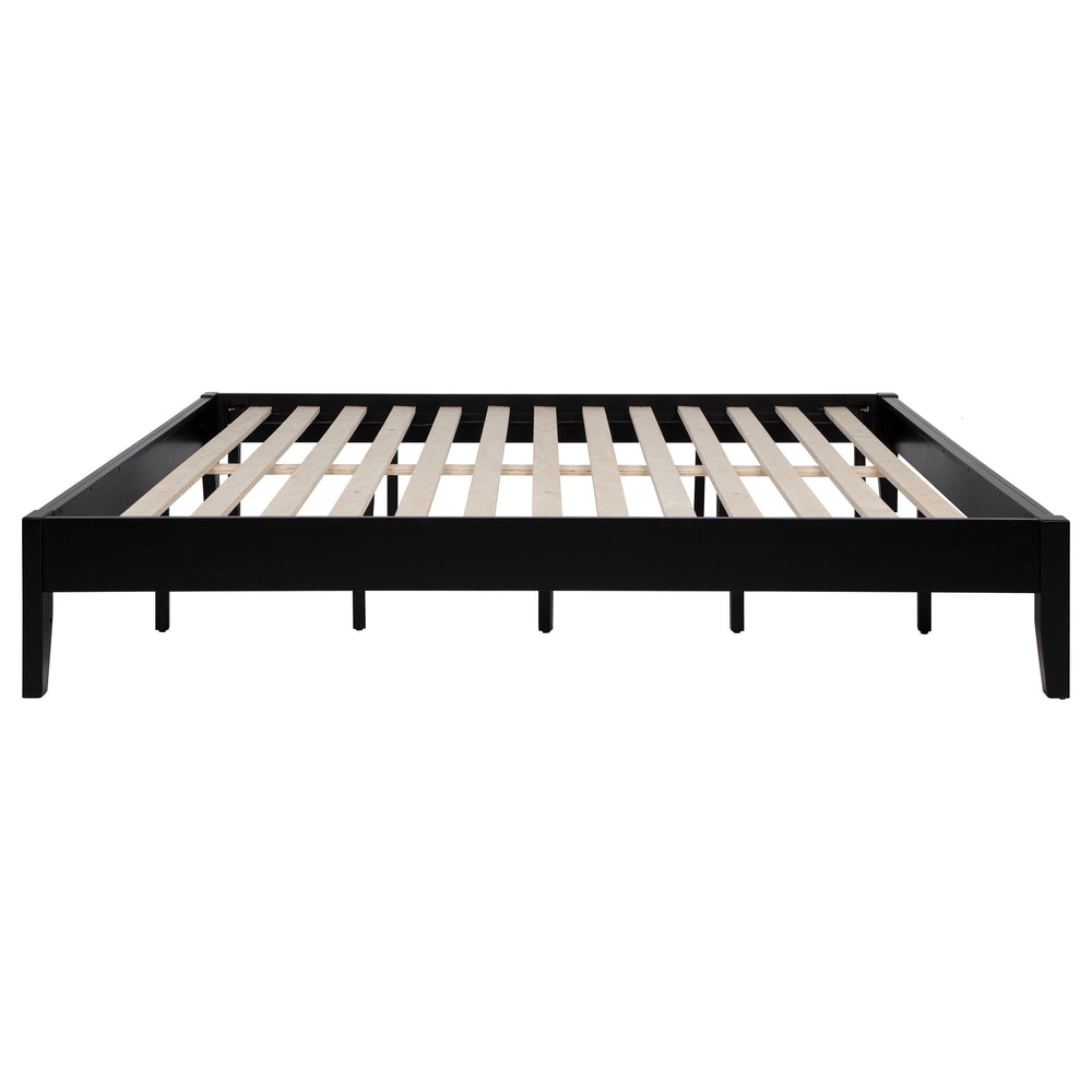English Elm Spivey Black Universal Platform Bed — Low-Profile California King Frame, Solid/Slatted Support, Modern Elegance B062S00860