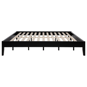 English Elm Spivey Black Universal Platform Bed — Low-Profile California King Frame, Solid/Slatted Support, Modern Elegance B062S00860
