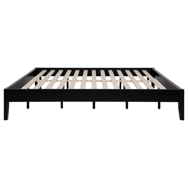 English Elm Spivey Black Universal Platform Bed — Low-Profile California King Frame, Solid/Slatted Support, Modern Elegance B062S00860
